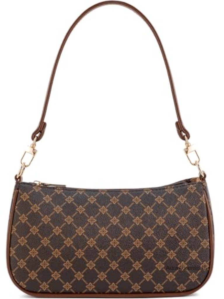 Retro Vegan Leather Shoulder Crossbody Bag With Zipper